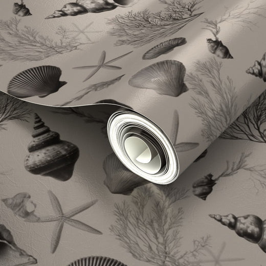 Close-up of the subtle shimmering effect on the Sanibel metallic wallpaper substrate.