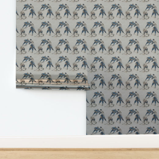 Luminous pearlescent shimmer on the Rinkside Heritage wallpaper in Metallic finish.