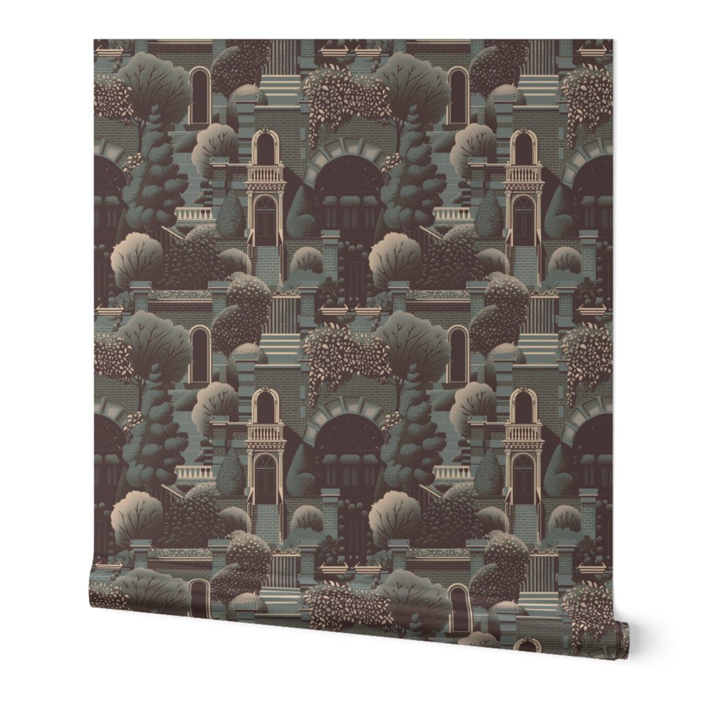 Metallic finish sample of Uptown Scenic Wallpaper in Forest