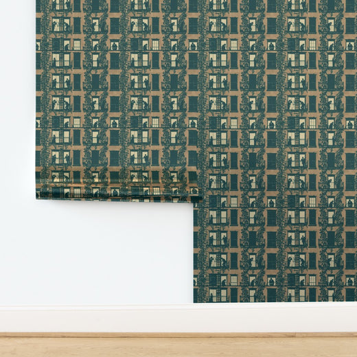 Subtle pearlescent sheen on the metallic paper variant of Village Windows in Adobe.