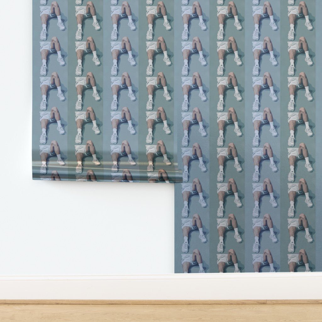 Metallic pearlescent substrate version of Court Side wallpaper, reflecting soft light on its surface.