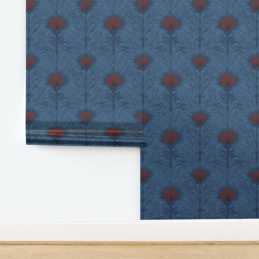 Detail of the Sea Spray wallpaper on a luminous metallic paper substrate.