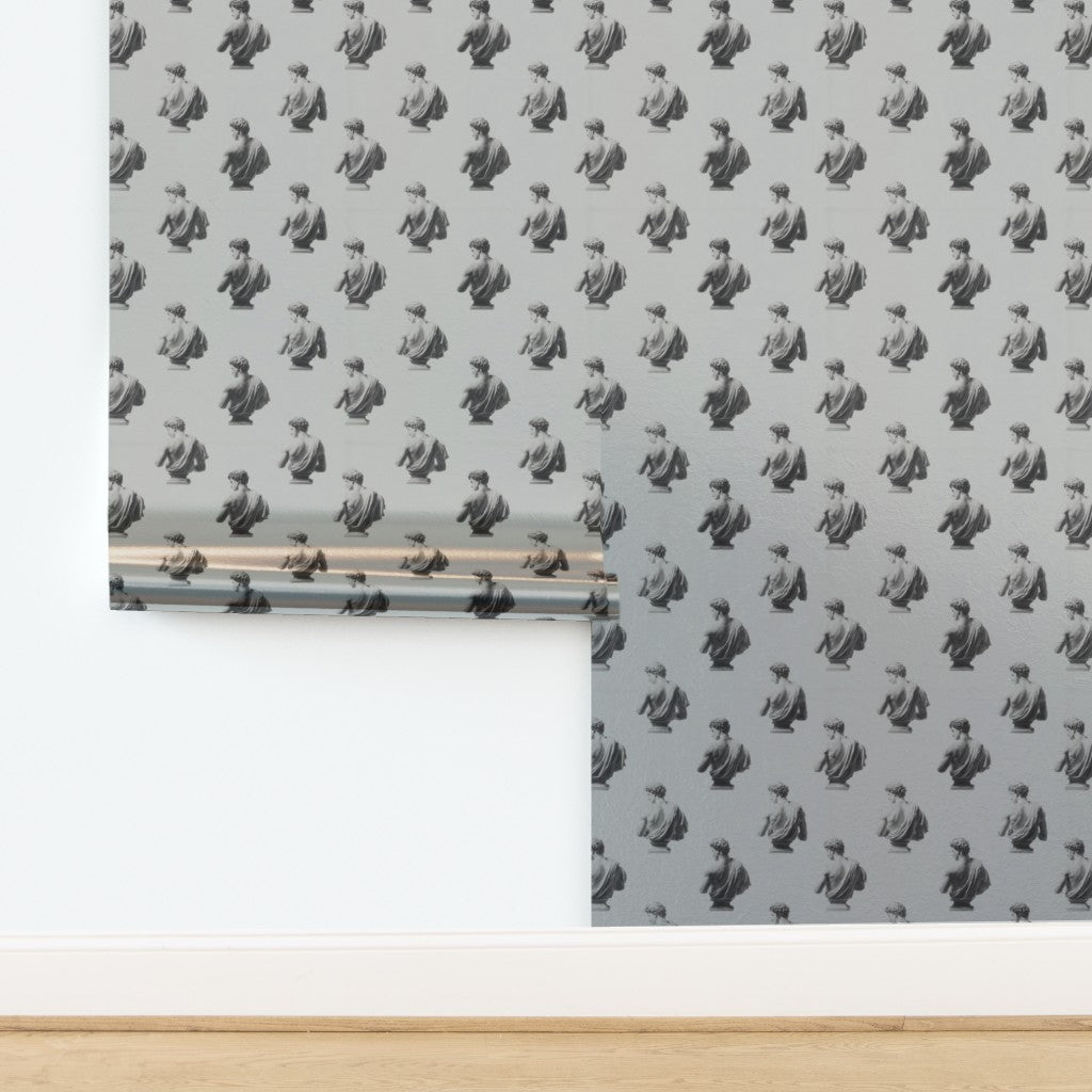 Luminous metallic finish option of the Apollo wallpaper reflecting light