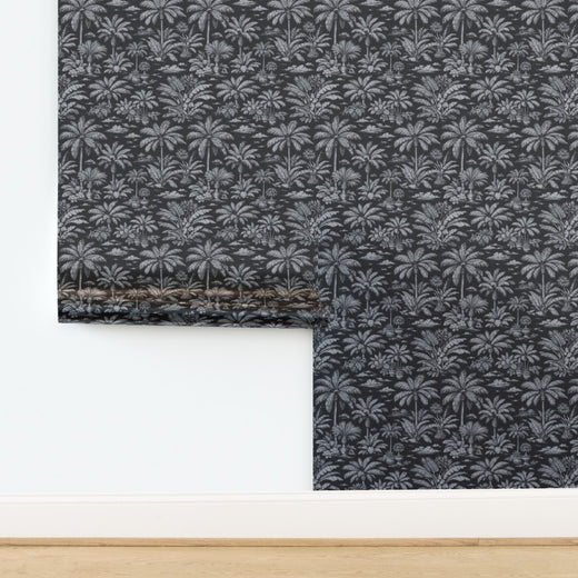 Black metallic Palmy Weather wallpaper highlighting its pearlescent luster.