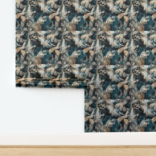 Metallic finish wallpaper sample displaying a luminous bronze pearlescent sheen.