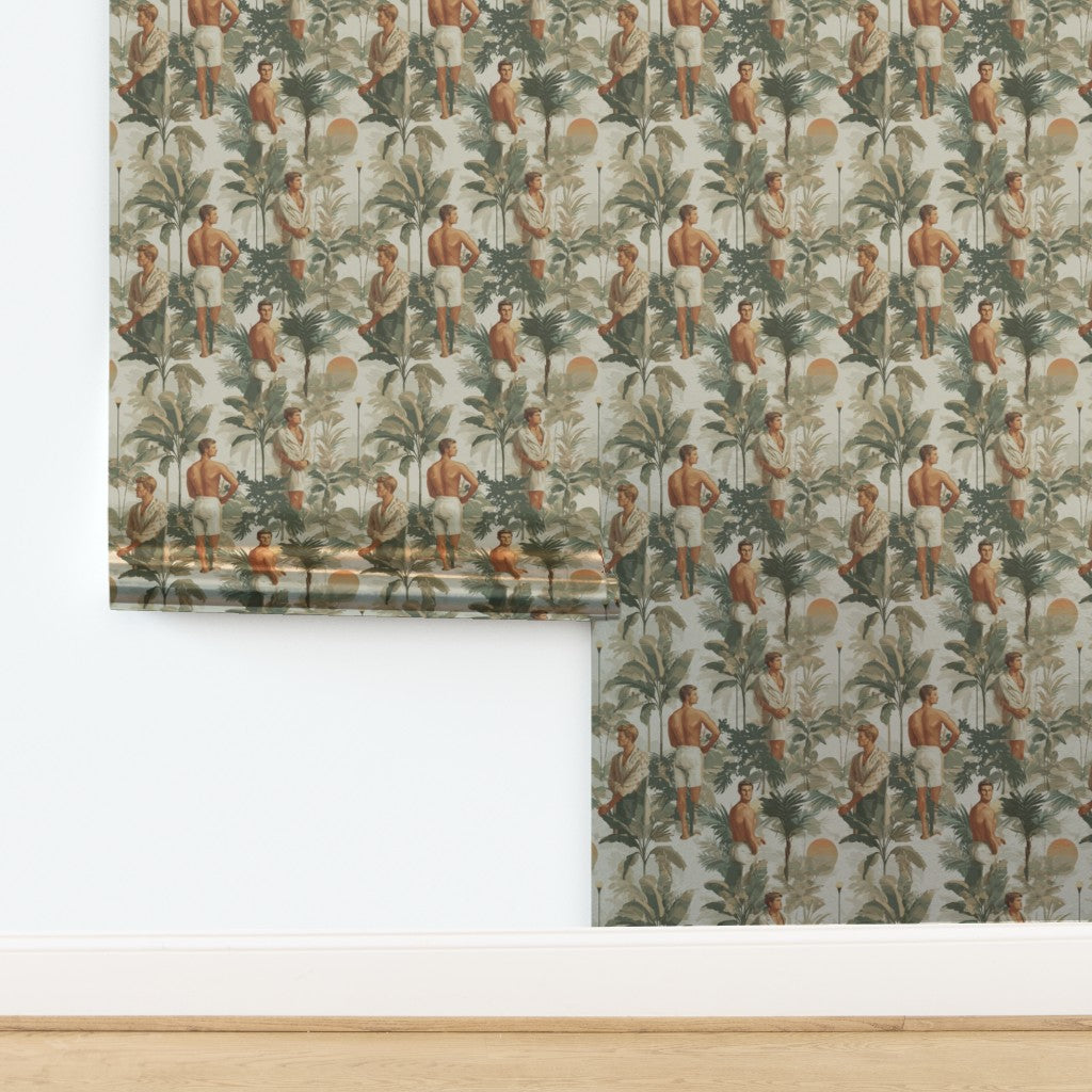 Luminous finish detail of the Metallic Pearlescent wallpaper substrate option.