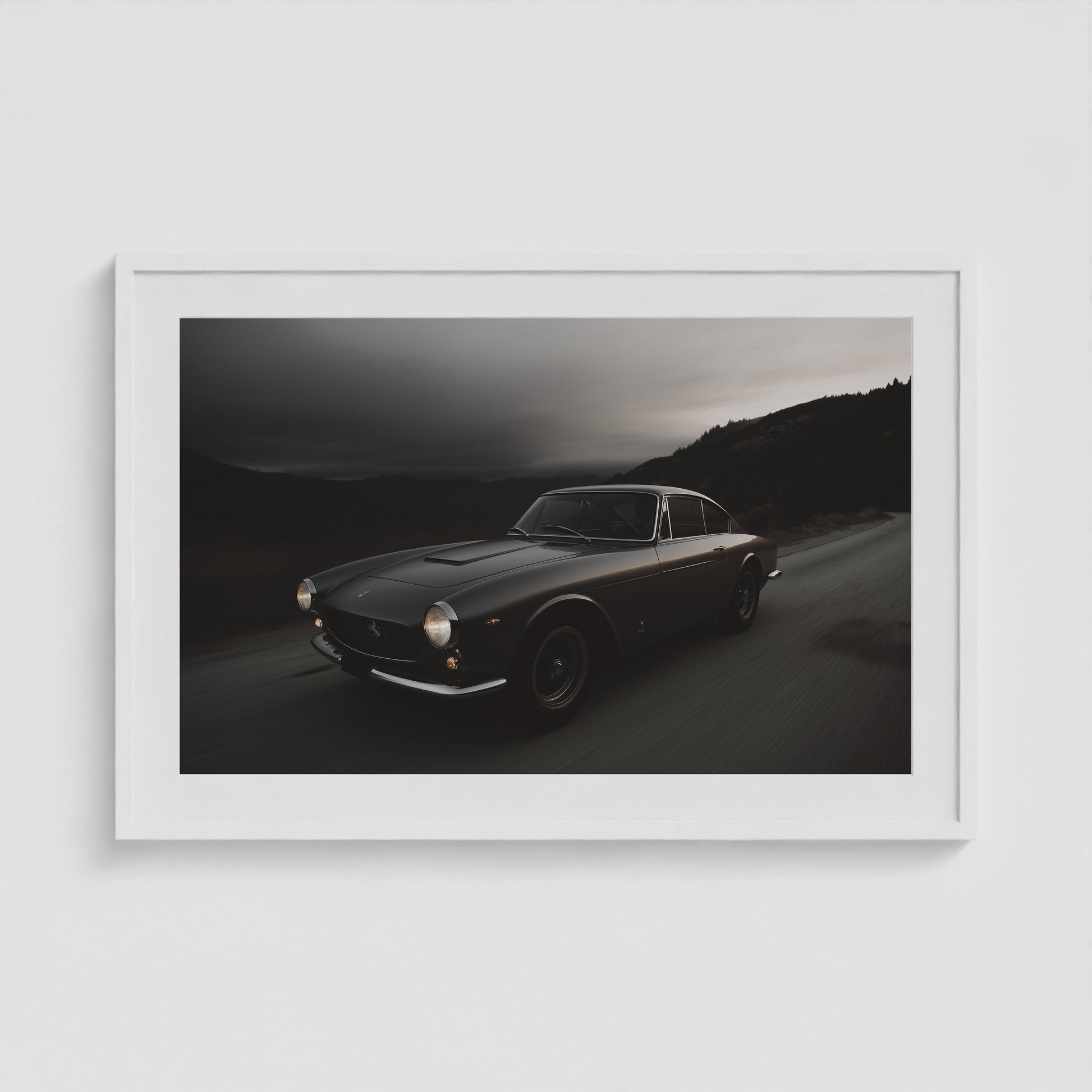 Mid-century Motors - No. 1 36x24 White Landscape Box Frame