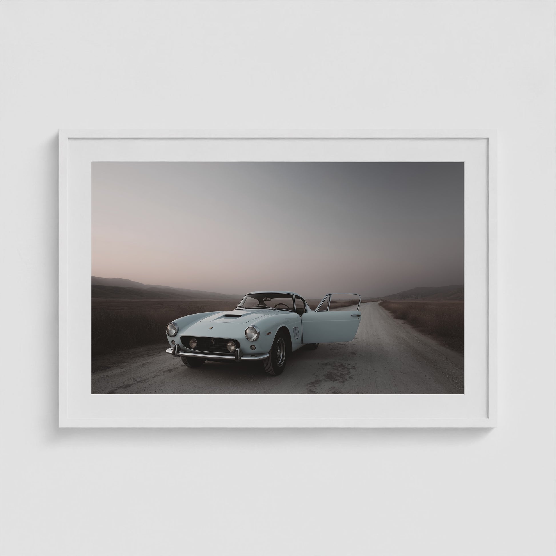 Mid-century Motors - No. 2 36x24 White Landscape Box Frame