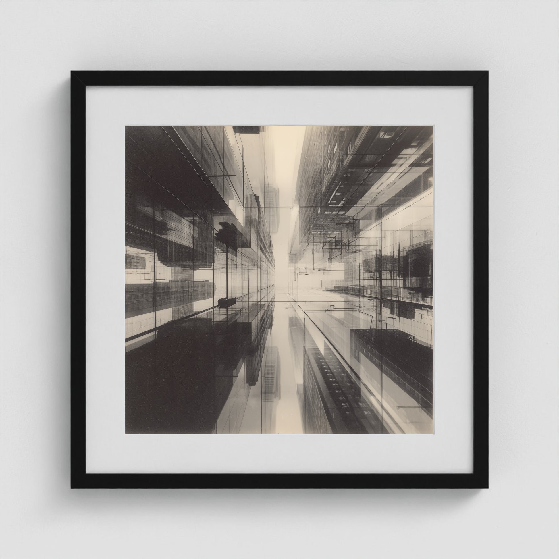 Midtown Grid 20x20 Black Square Box Frame