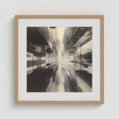 Midtown Grid 20x20 Natural Square Box Frame