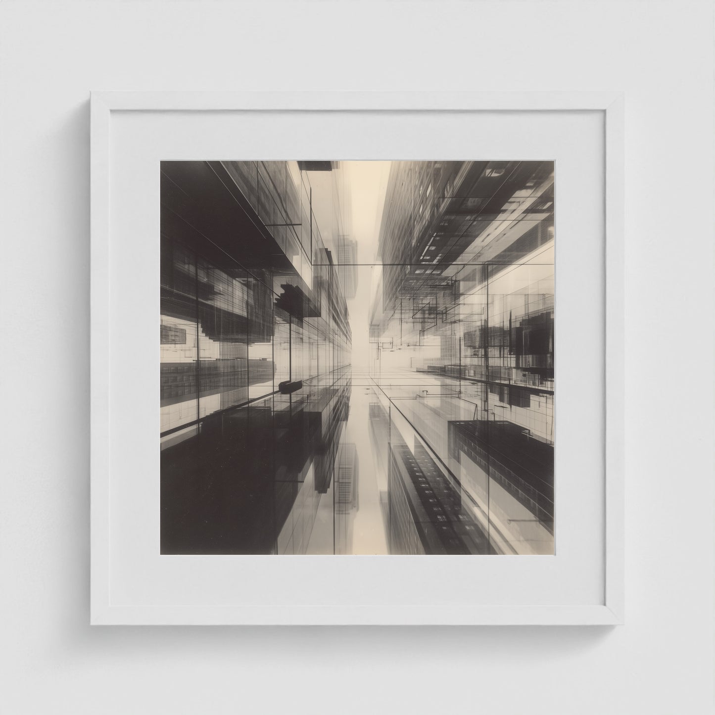 Midtown Grid 20x20 White Square Box Frame