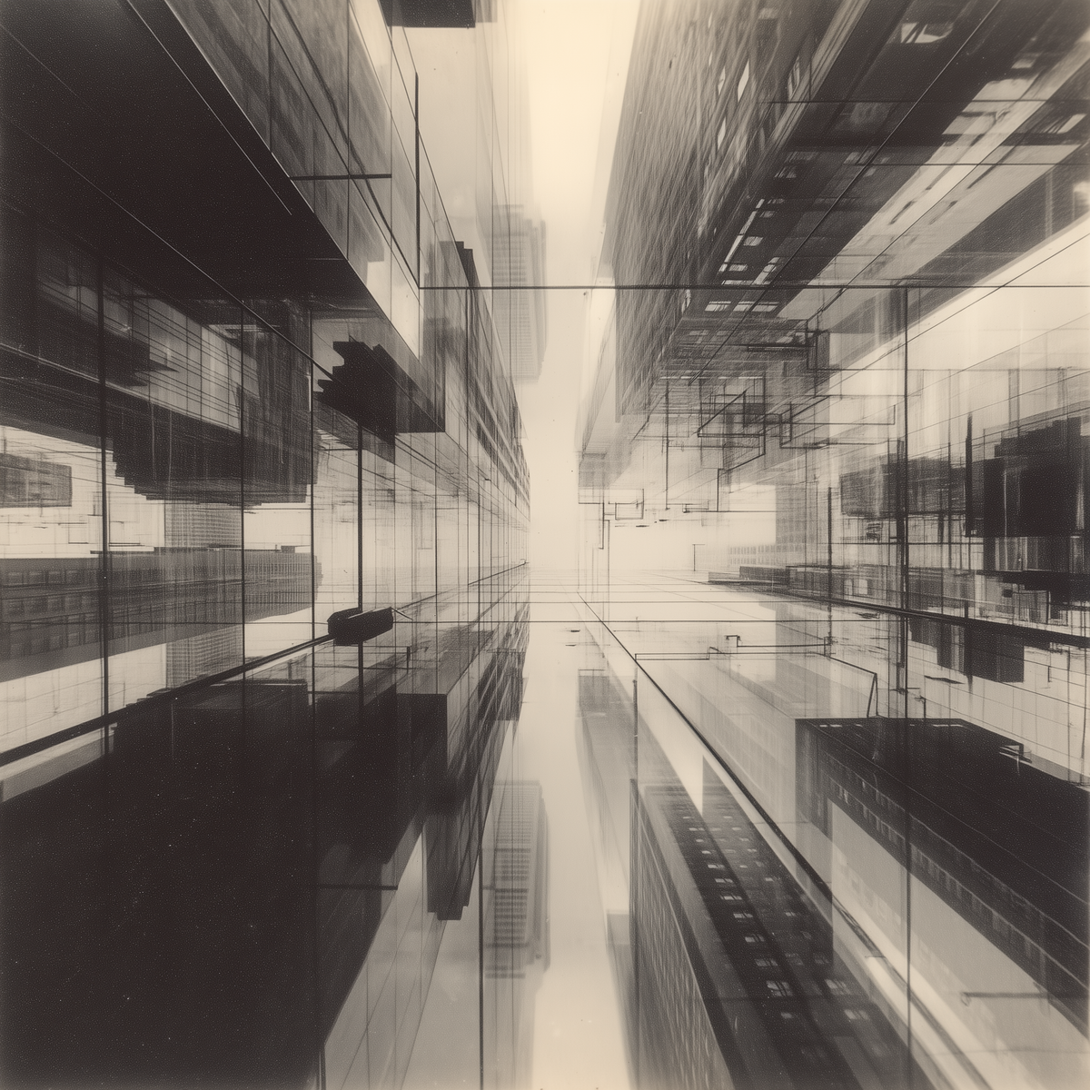 High-resolution framed view of Midtown Grid - Raw Artwork