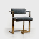 Milo Baughman Style Geometric Arm Chair