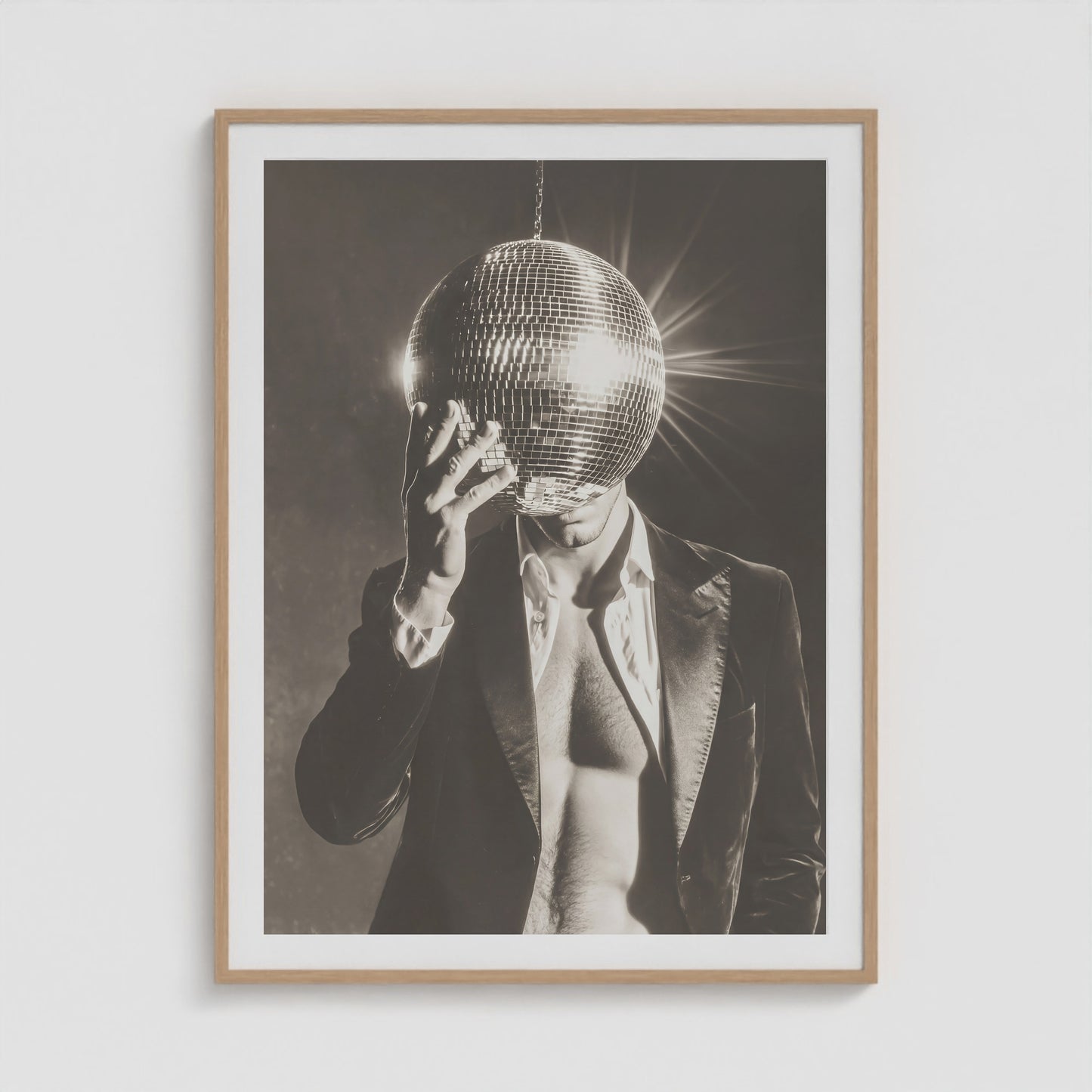 Mister Disco 36x48 Natural Portrait Box Frame