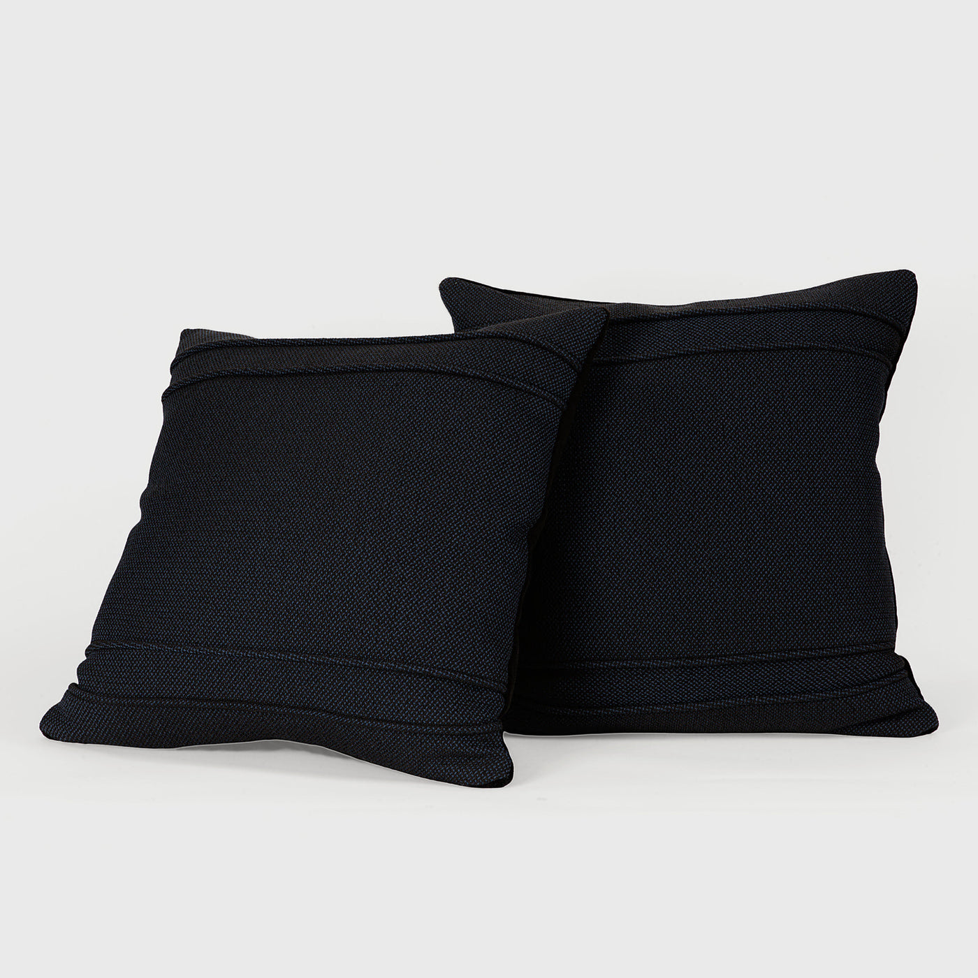 Close up detail of Charcoal Tweed and Velvet Pillows Pair – Masculine Fine Art | Provenance & Patina