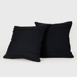 Close up detail of Charcoal Tweed and Velvet Pillows Pair – Masculine Fine Art | Provenance & Patina