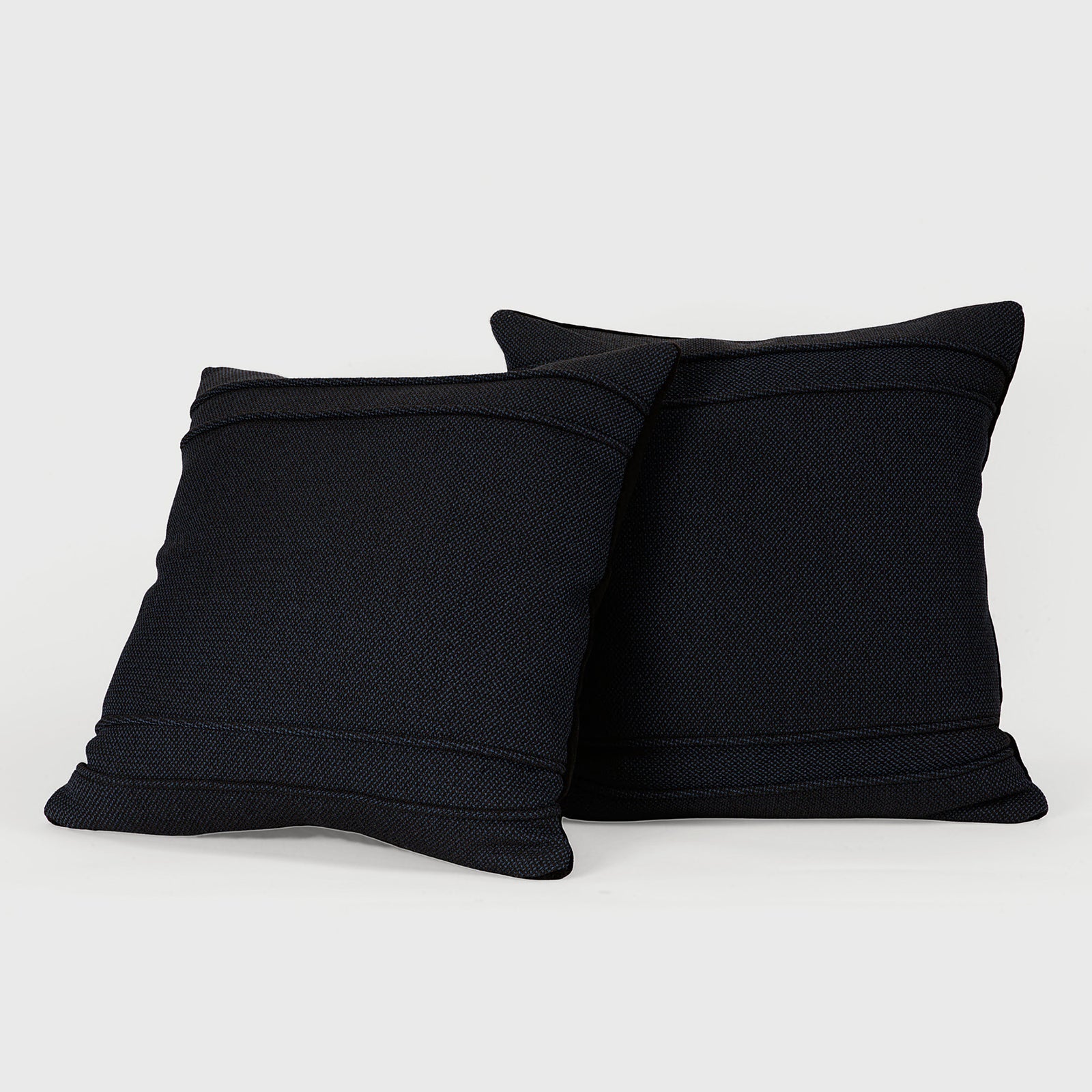 Close up detail of Charcoal Tweed and Velvet Pillows Pair – Masculine Fine Art | Provenance & Patina