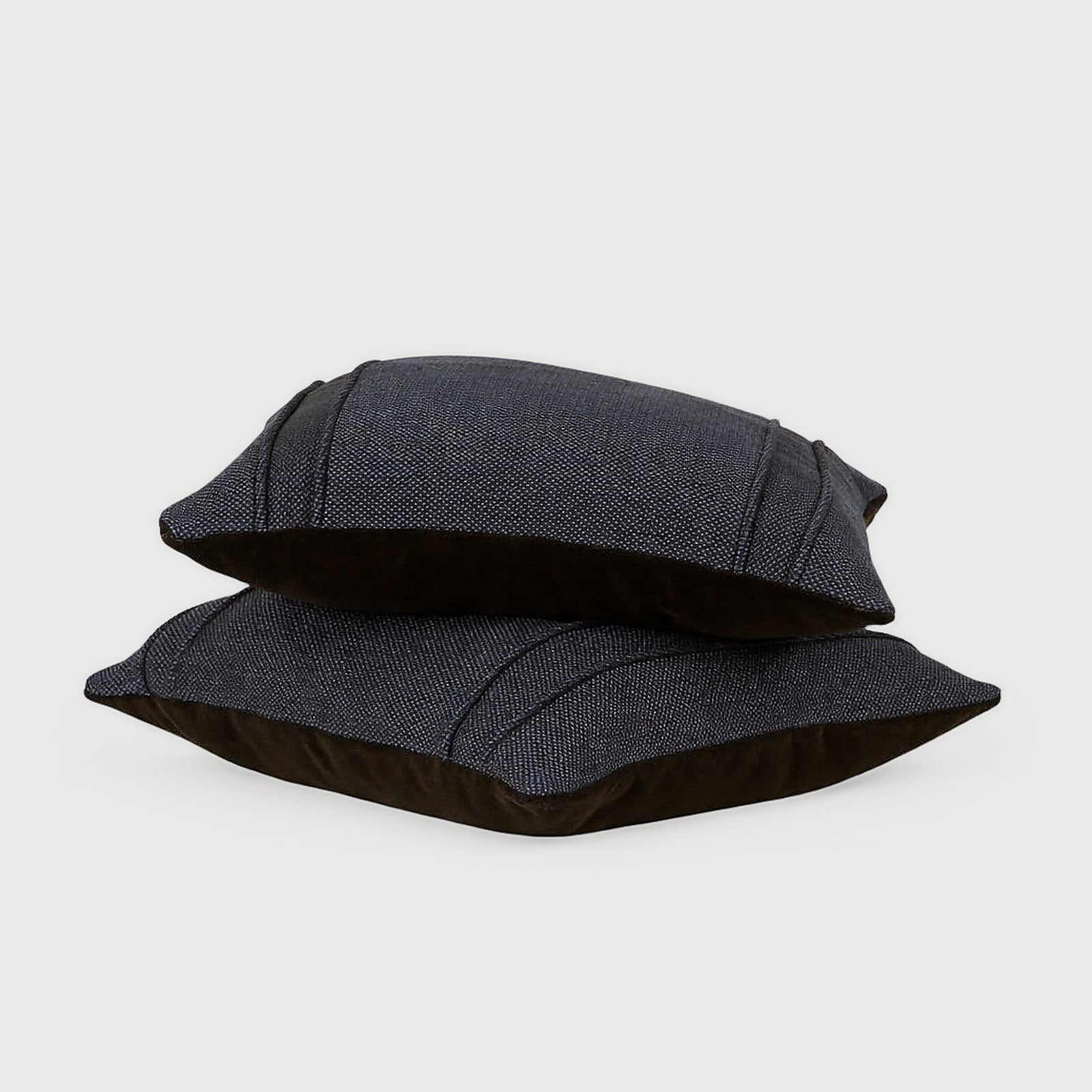 Product shot of Charcoal Tweed and Velvet Pillows Pair – Masculine Fine Art | Provenance & Patina