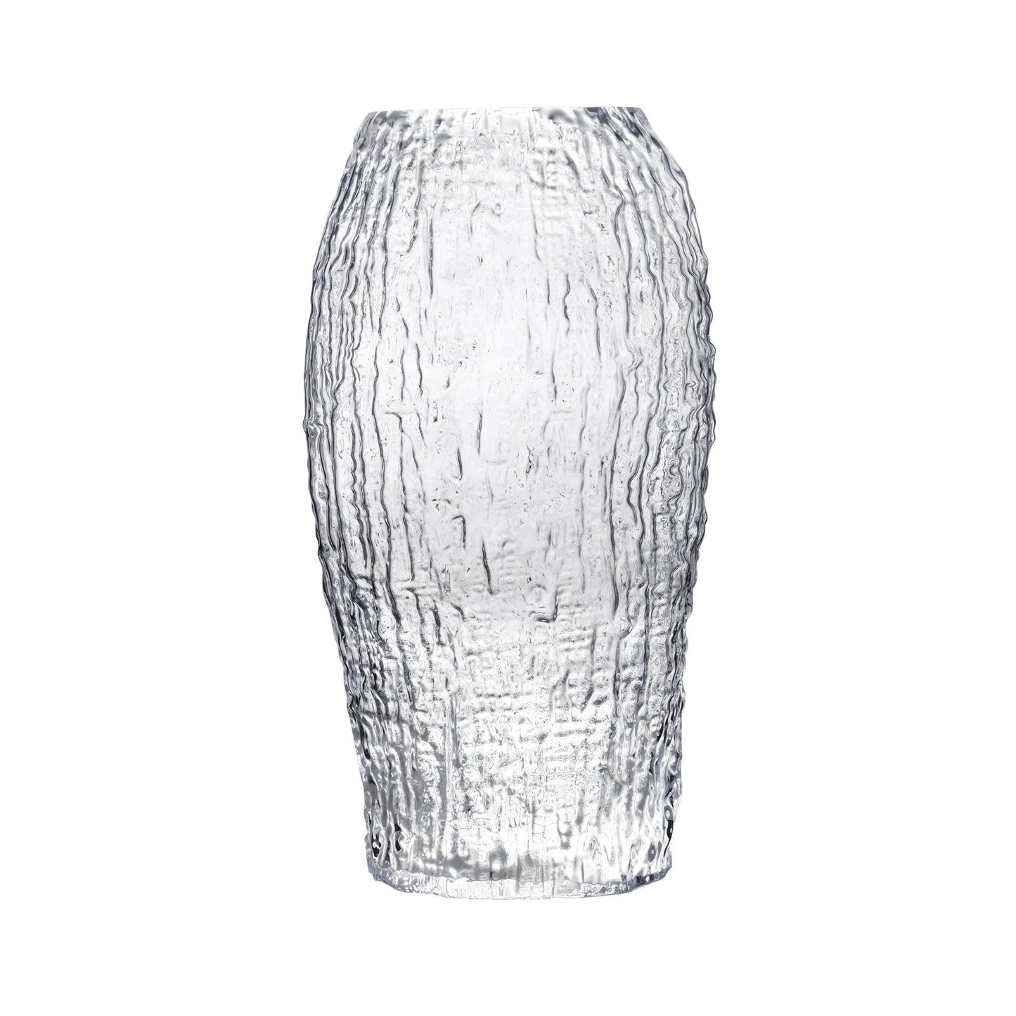 NUDE Glass Molten large crystal vase in brilliant clear glass.