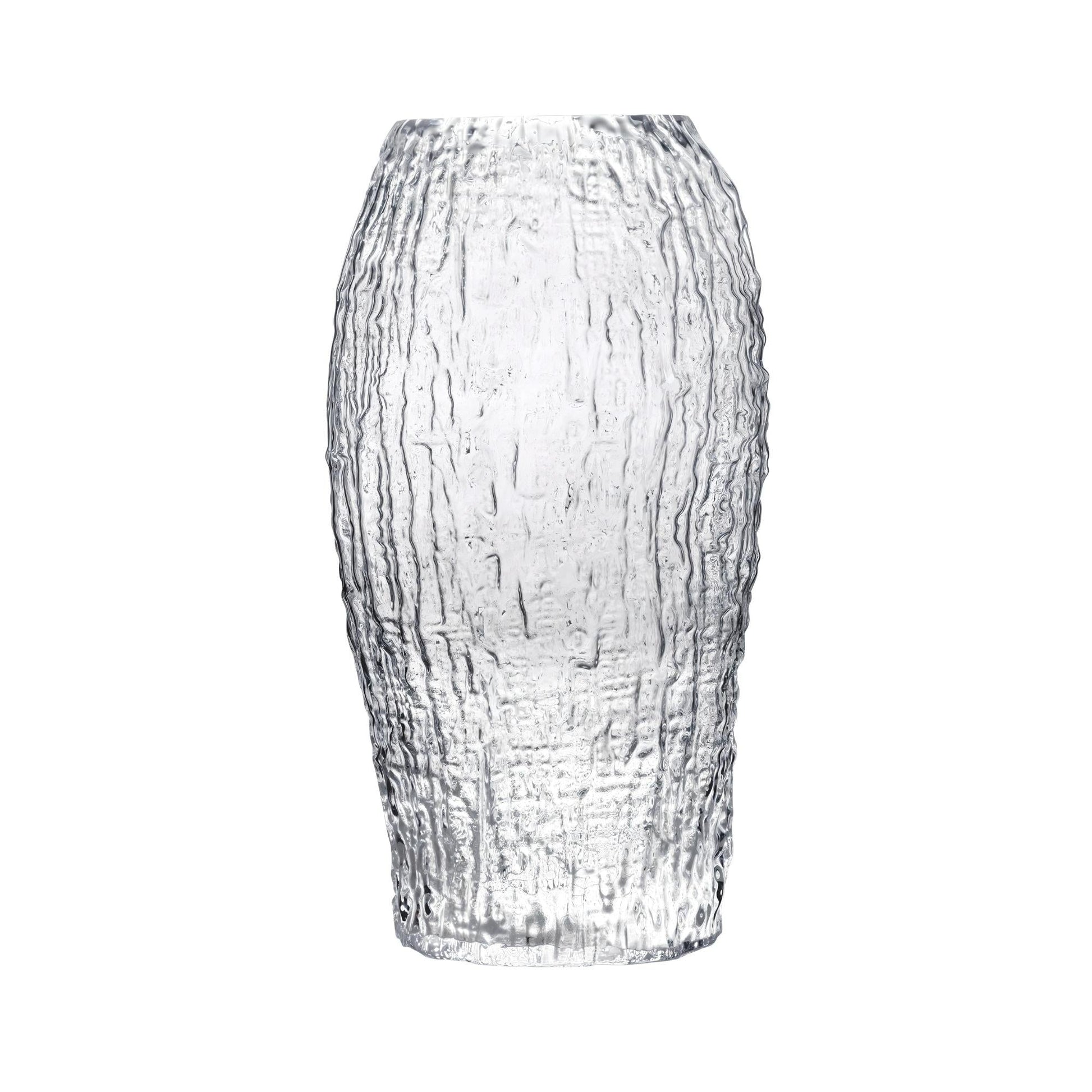 NUDE Glass Molten large crystal vase in brilliant clear glass.