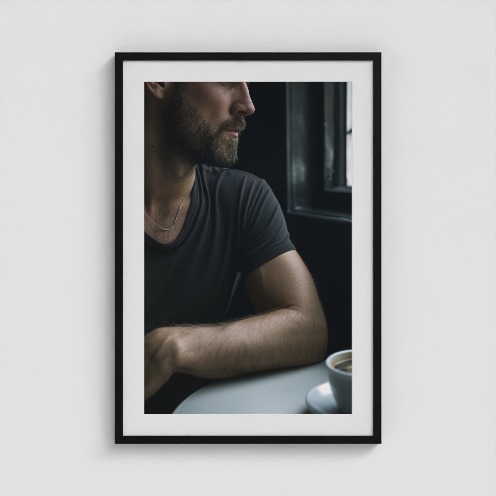Morning Joe 24x36 Black Portrait Box Frame