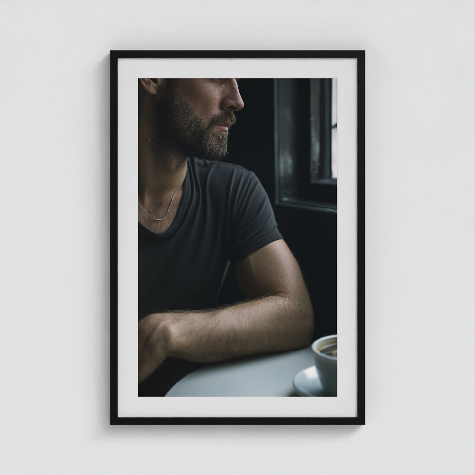 Morning Joe 24x36 Black Portrait Box Frame
