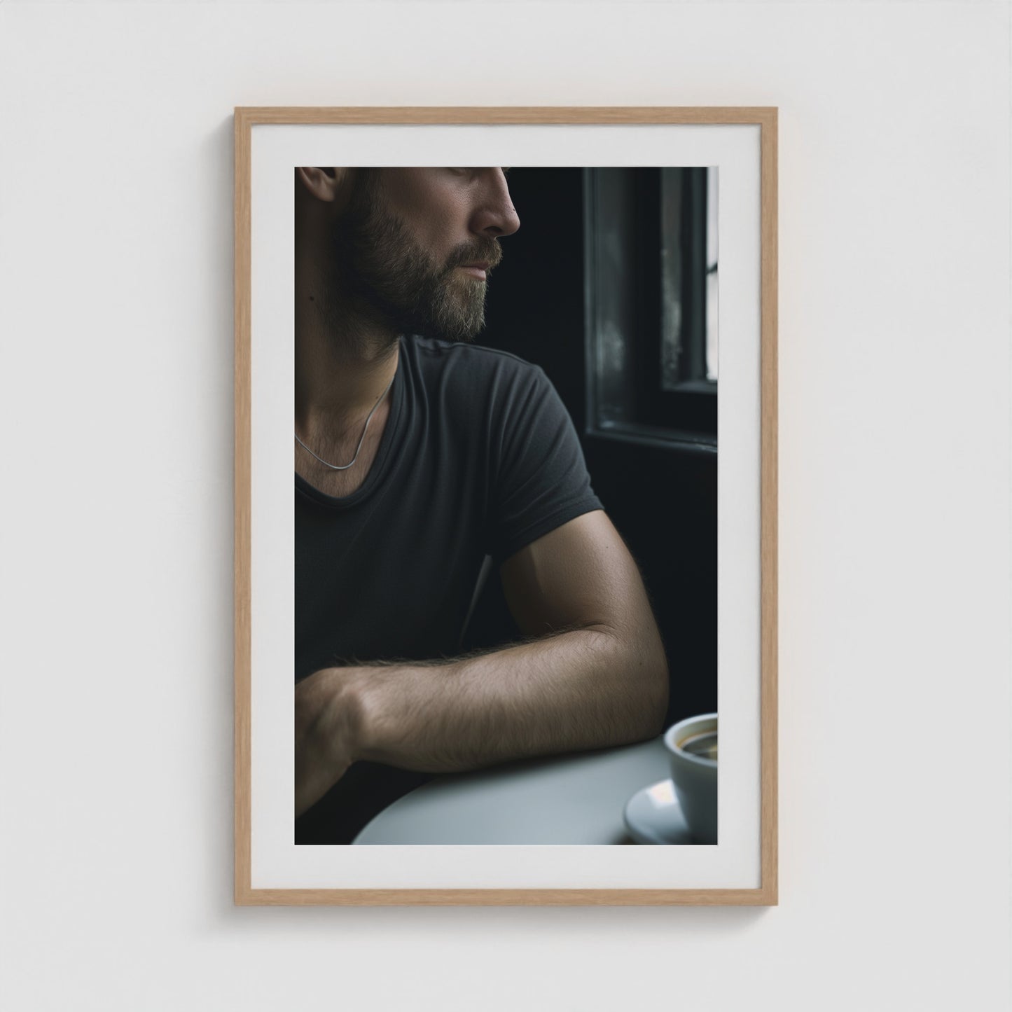 Morning Joe 24x36 Natural Portrait Box Frame