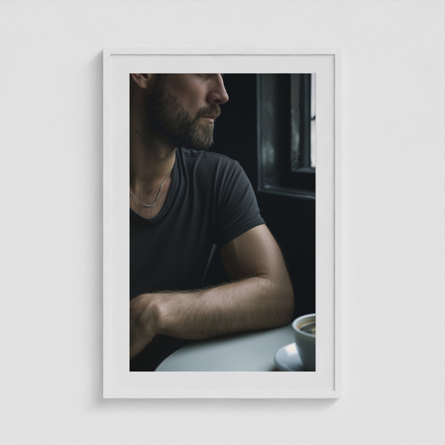 Morning Joe 24x36 White Portrait Box Frame