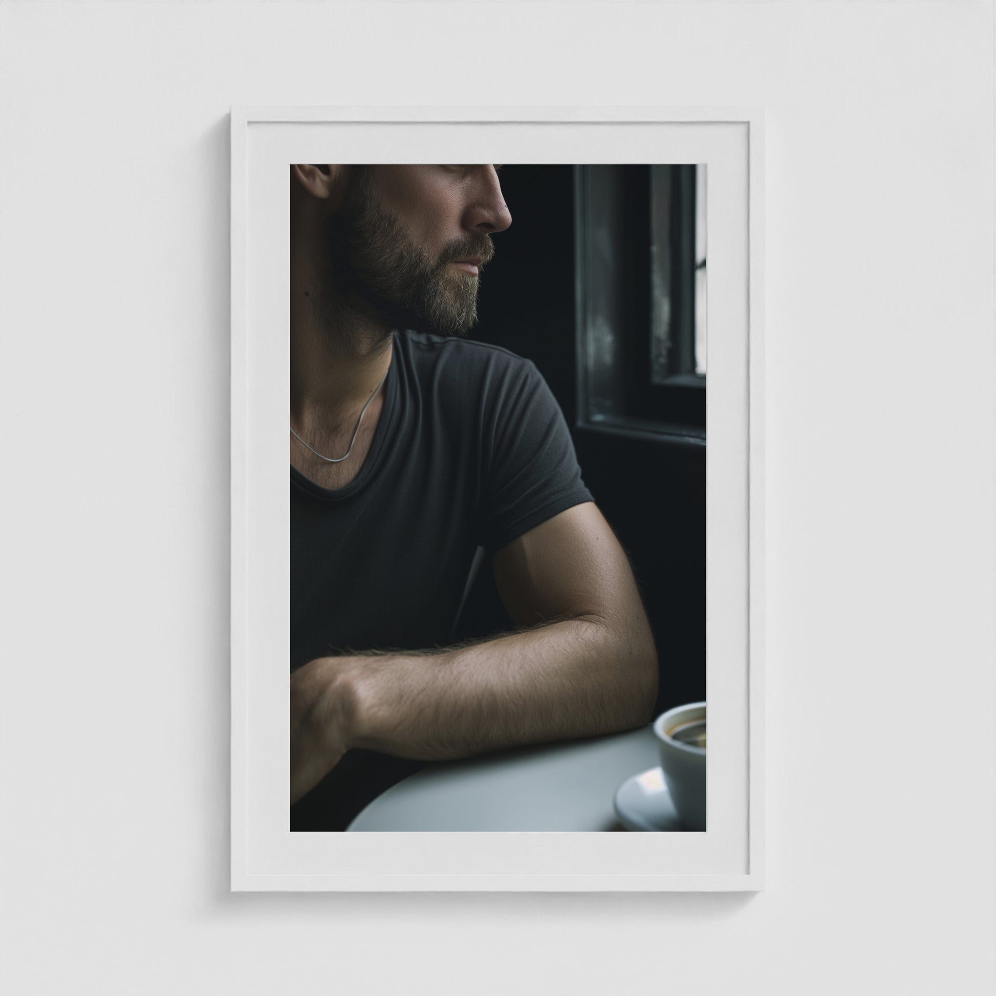 Morning Joe 24x36 White Portrait Box Frame