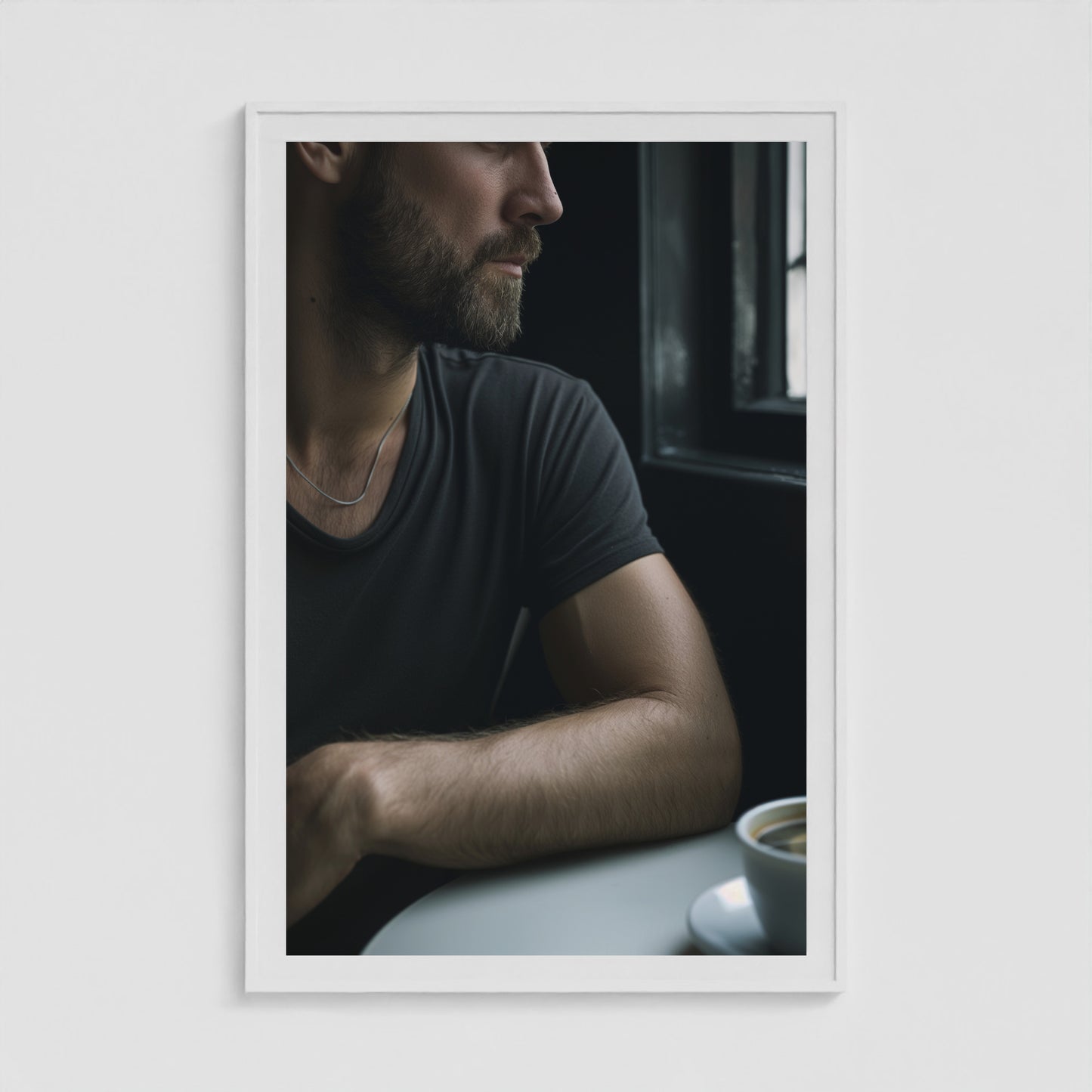 Morning Joe 40x60 White Portrait Box Frame