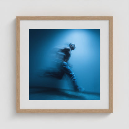 Motion in Blue - No. 1 20x20 Natural Square Box Frame