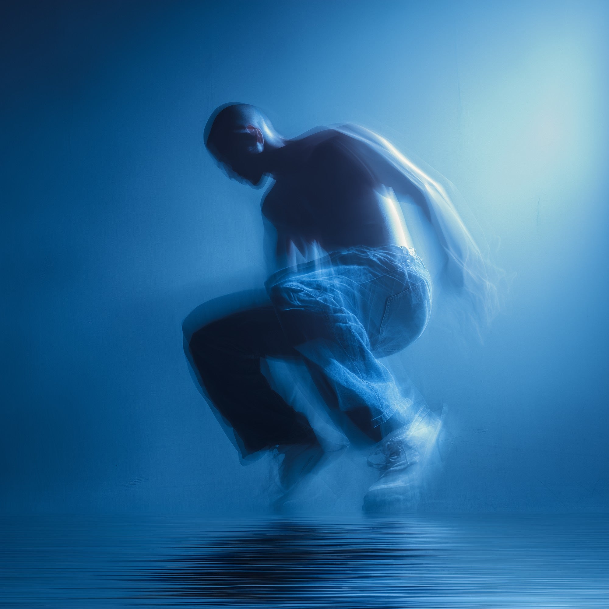 High-resolution framed view of Motion in Blue No.3 - Raw Artwork