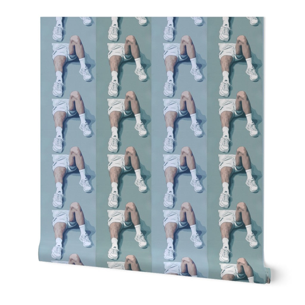 Roll of Court Side wallpaper in a premium matte non-pasted substrate, showing the striped pattern details.