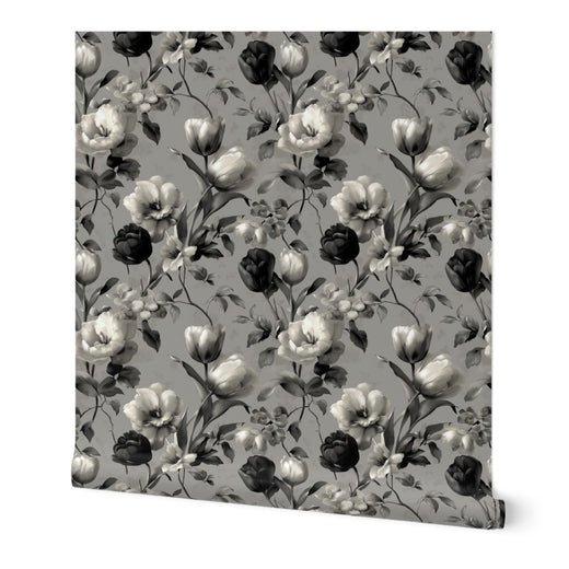 Product shot of Tulip Noir Essence Wallpaper | Provenance & Patina