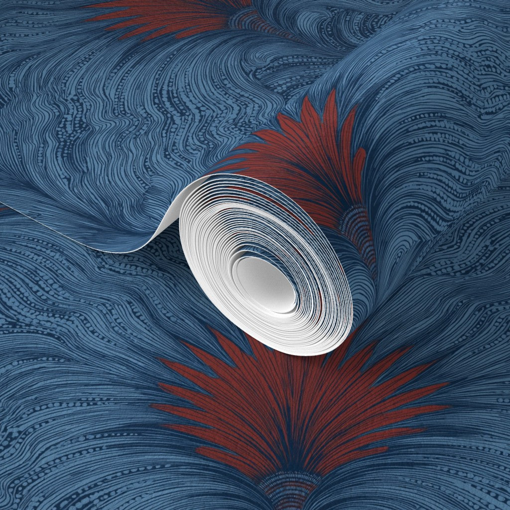 Close-up view of the non-pasted Sea Spray wallpaper displaying the fine matte print quality.