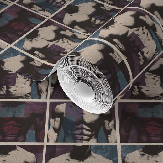 An alternative colorway of the ModBod modern figurative wallpaper in a premium non-pasted matte finish.