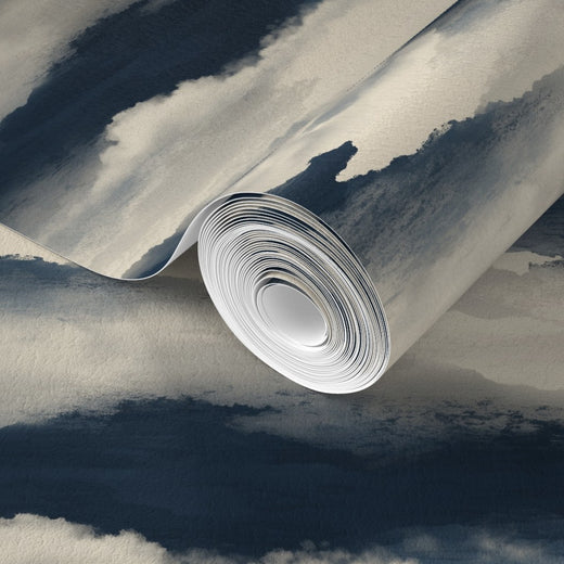 Detailed view of Moonlit Clouds non-pasted traditional matte wallpaper.