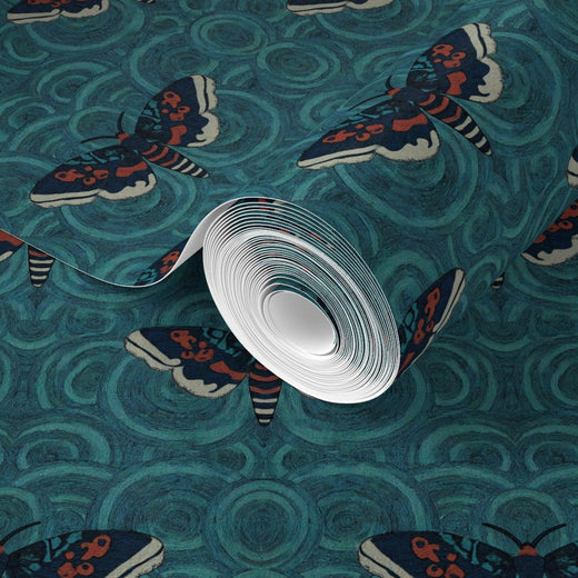Close-up view of the premium matte finish on the non-pasted Velvet Wings wallpaper.
