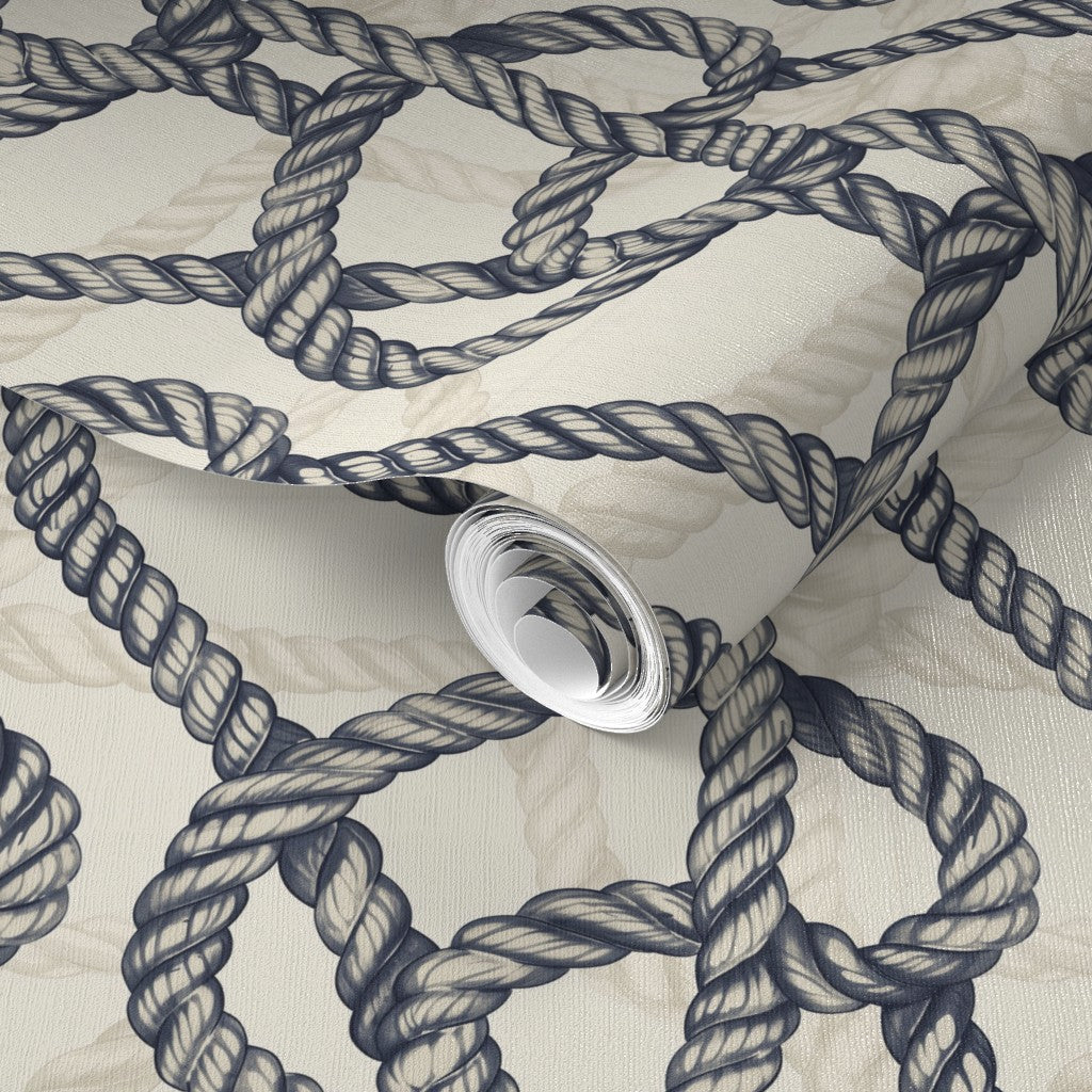 Swatch detail of the non-pasted matte finish Harbor Knot wallpaper