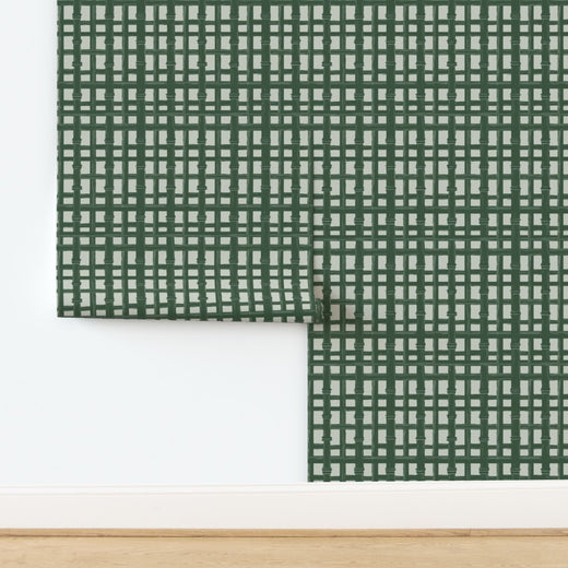 Close-up detail of the non-pasted bamboo screen pattern wallpaper.
