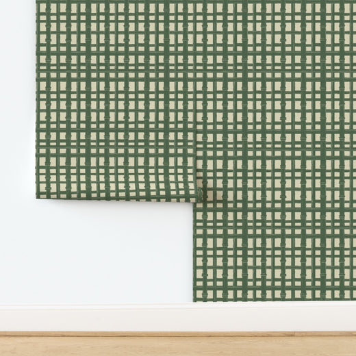 Close-up of the non-pasted bamboo screen wallpaper in Beige Ground.