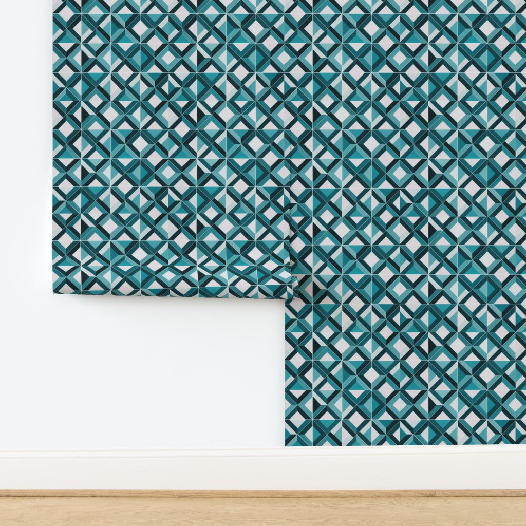 Ponti Geometric wallpaper in Beige, non-pasted traditional matte roll