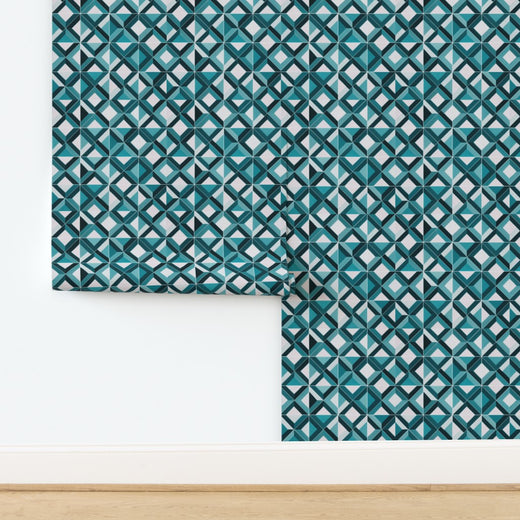 Ponti Geometric wallpaper in Beige, non-pasted traditional matte roll