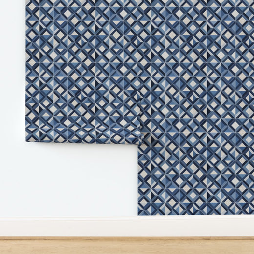 Ponti Geometric wallpaper in Sand, premium non-pasted matte substrate