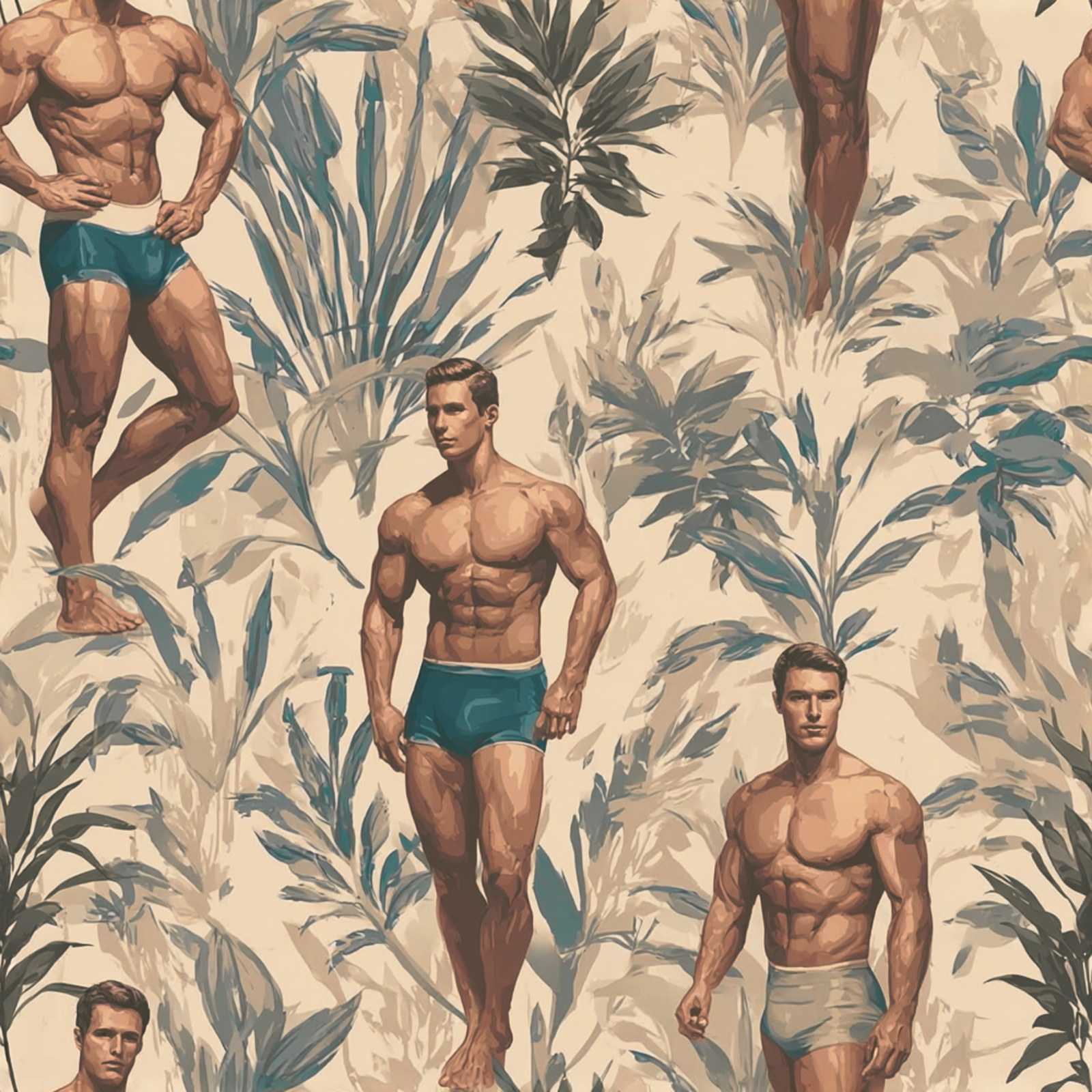 Color swatch of the Daddy Hunt wallpaper in Nude.