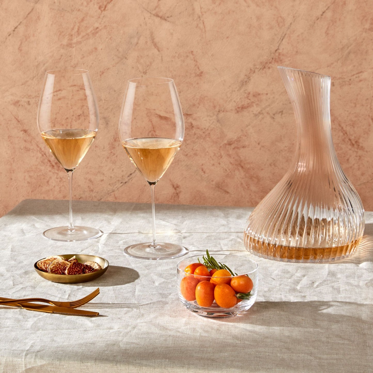 Close-up of the elegant Ion Shielded stemware bowl and delicate rim of the Grace collection.