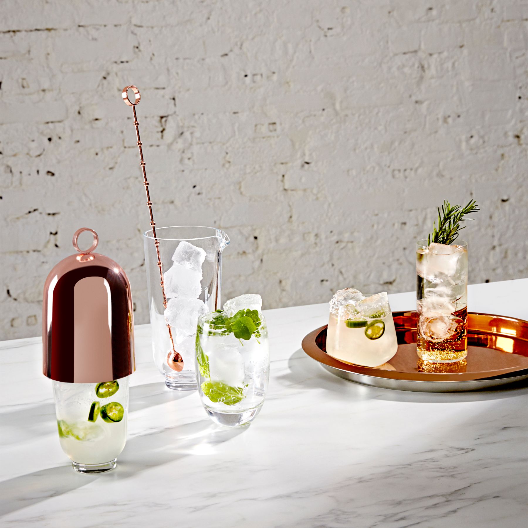Lifestyle view of Hepburn Shaker with Metal Top Barware | Provenance & Patina