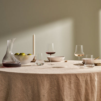 A close-up showcasing the delicate, lightweight stem of the crystal glass.
