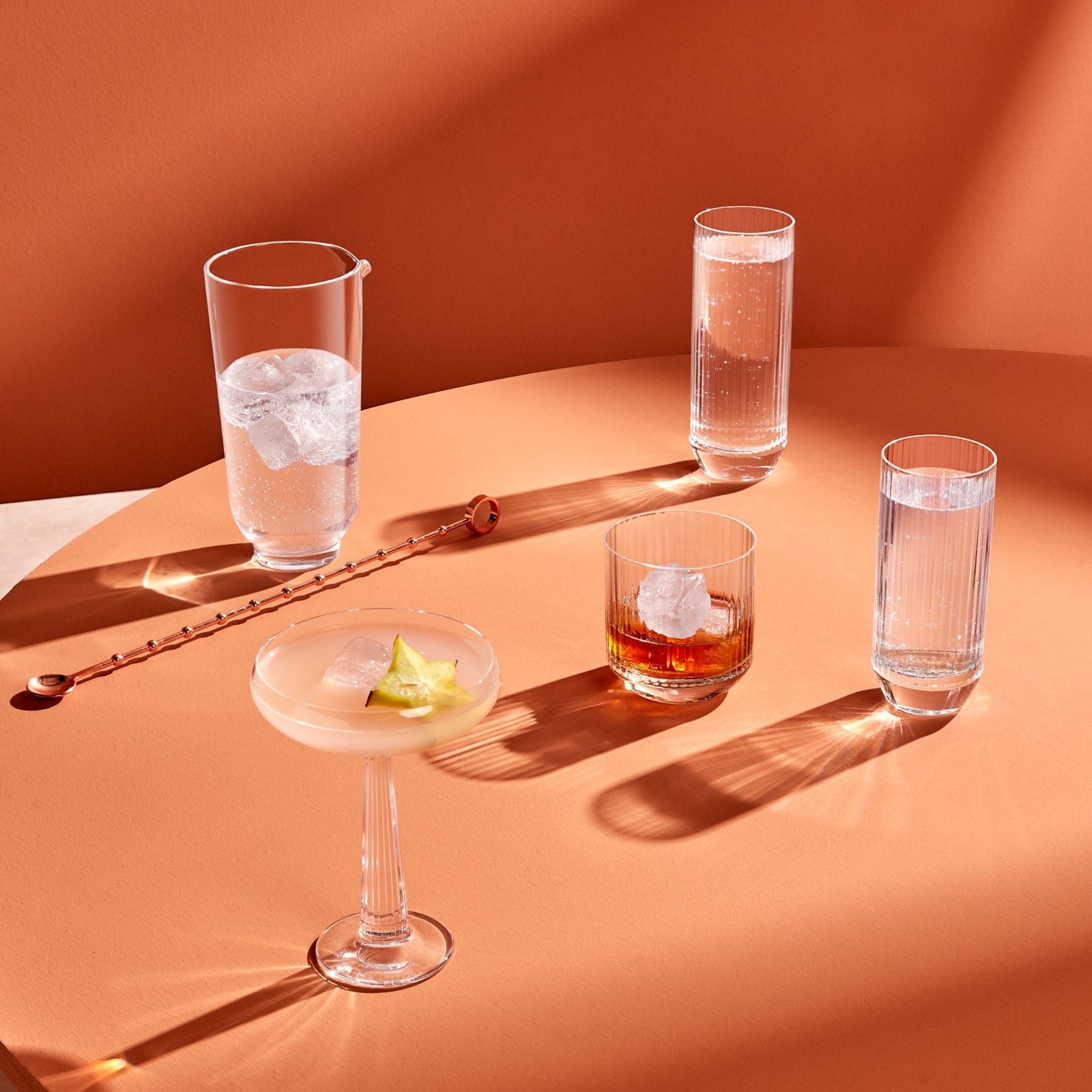 Alternate view of Hepburn Mixing Glass with Metal Stirrer | Provenance & Patina