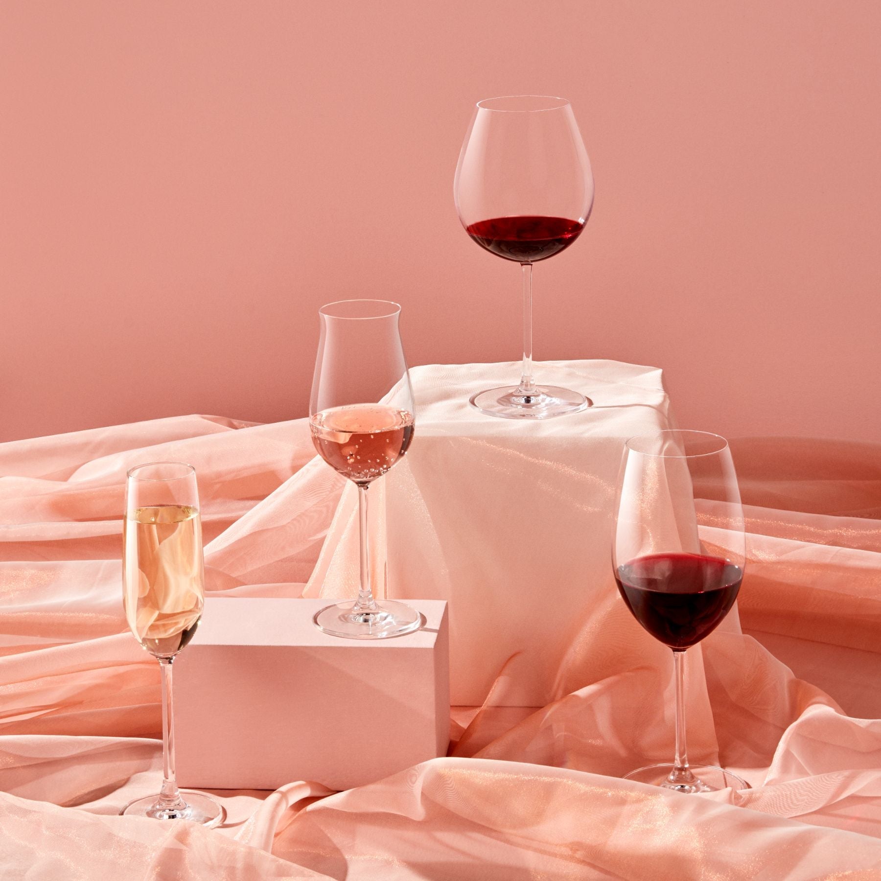 Lifestyle view of Vintage Set of 2 Rosé Wine Glasses - Luxury Rose wine glass | Provenance & Patina